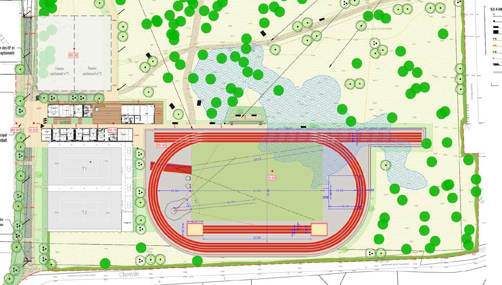 Vue projet - maisons des associations et plaine sportive de Saucats