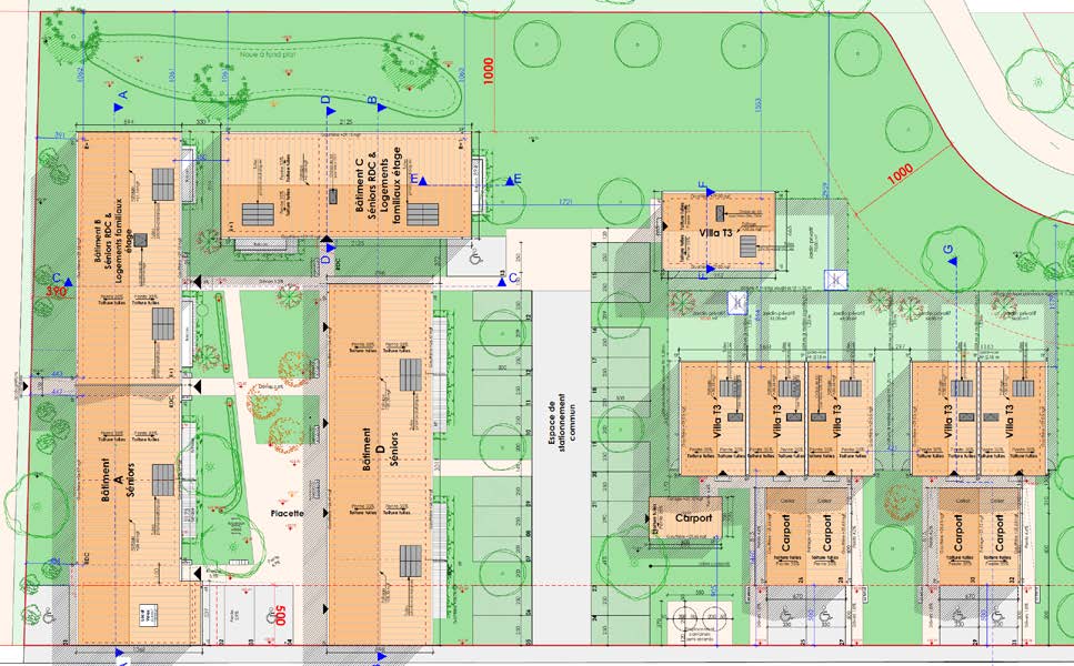 Vue projet - construction de 48 logements ZAC NIEL à Bordeaux